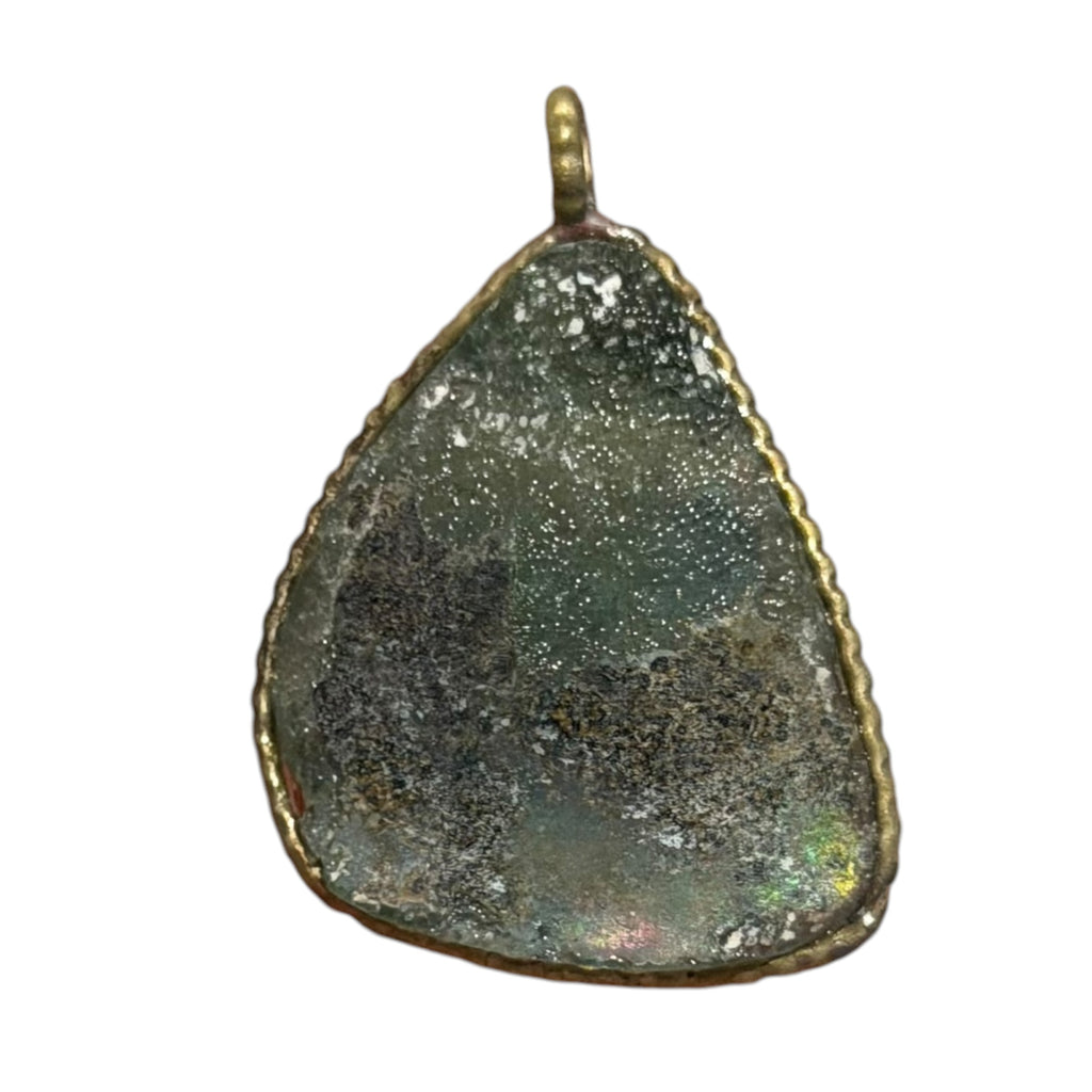 Ancient Roman Glass Pendant With Modern Setting