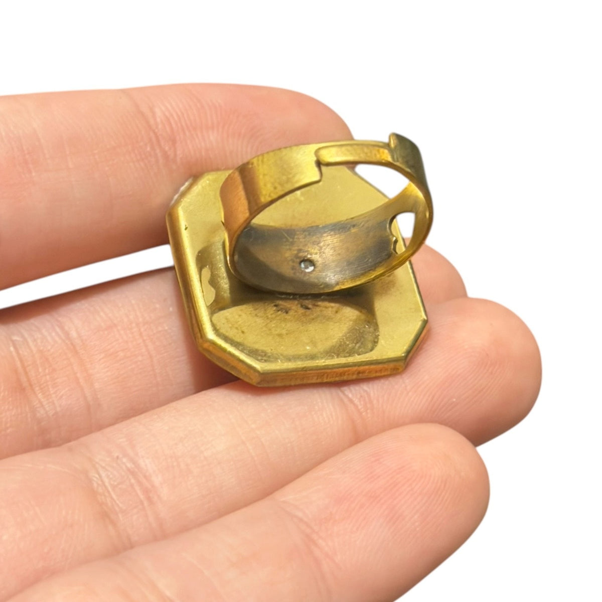 Gorgeous Tribal Nepalese Multi Stone Brass Ring