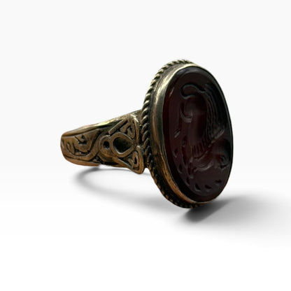 Vintage Ancient Roman Style Silver Intaglio Ring