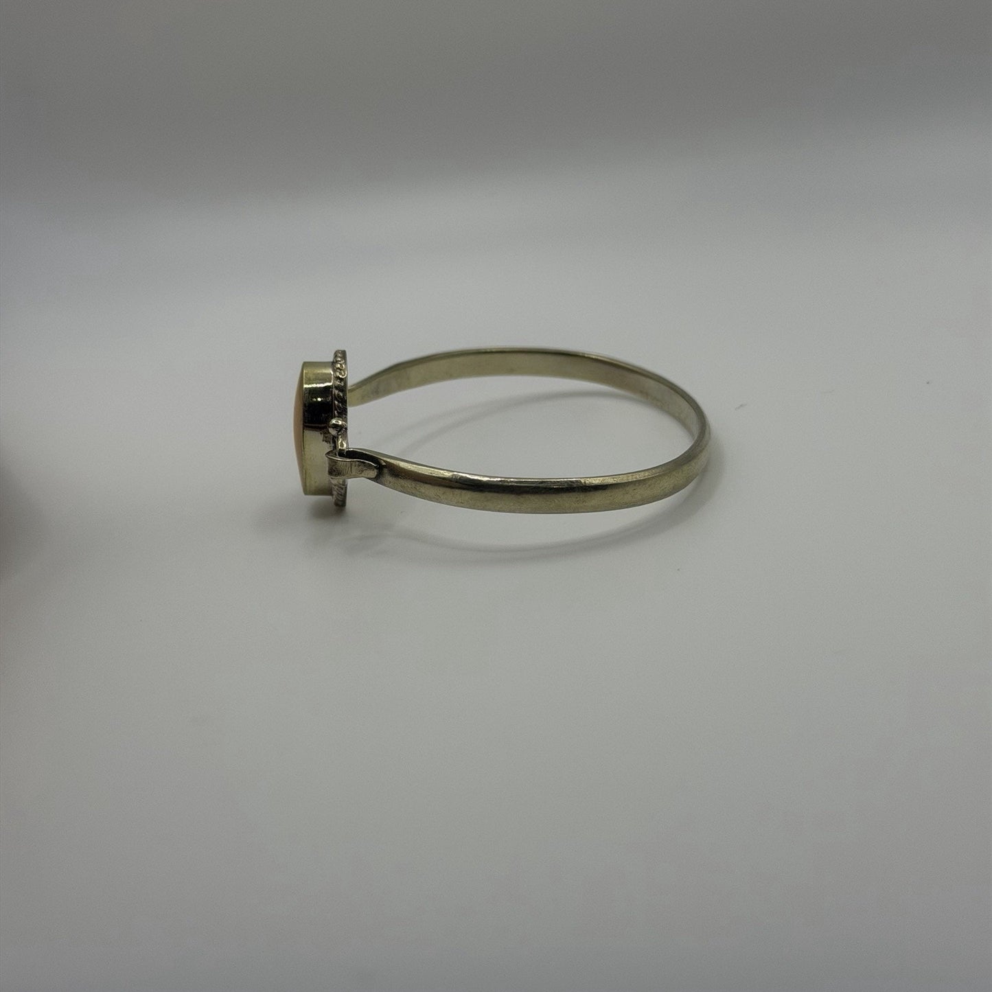 Silver Tone Boho Style Bangle With Stone