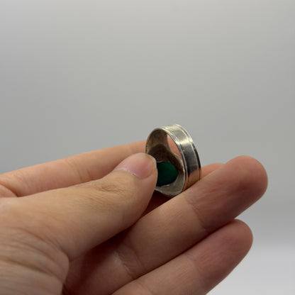 Vintage Handmade Silver Ring With Jade Stone