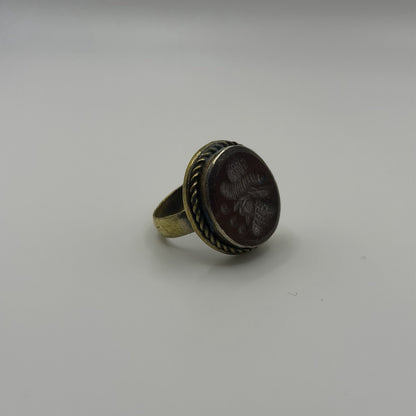 Ancient Roman Style Emperor Intaglio Brass Ring