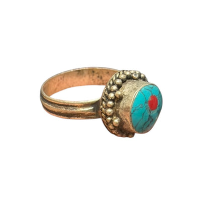 Vintage Nepalese Turquoise Antique Ring
