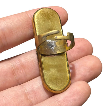 Vintage Nepalese Tibetan Brass Ring With Stones