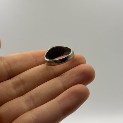 Vintage Silver Greco Roman Style Torquise Cabochon Ring