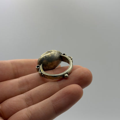 Vintage Silver Carnelian Intaglio Wax Seal Ring Ancient Style Roman Greek⁠