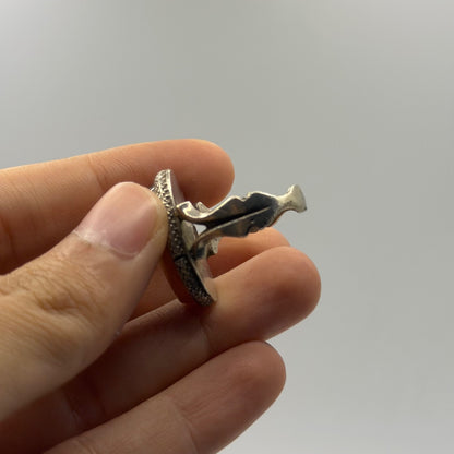 Vintage Post Medieval Style Silver Agate Ring