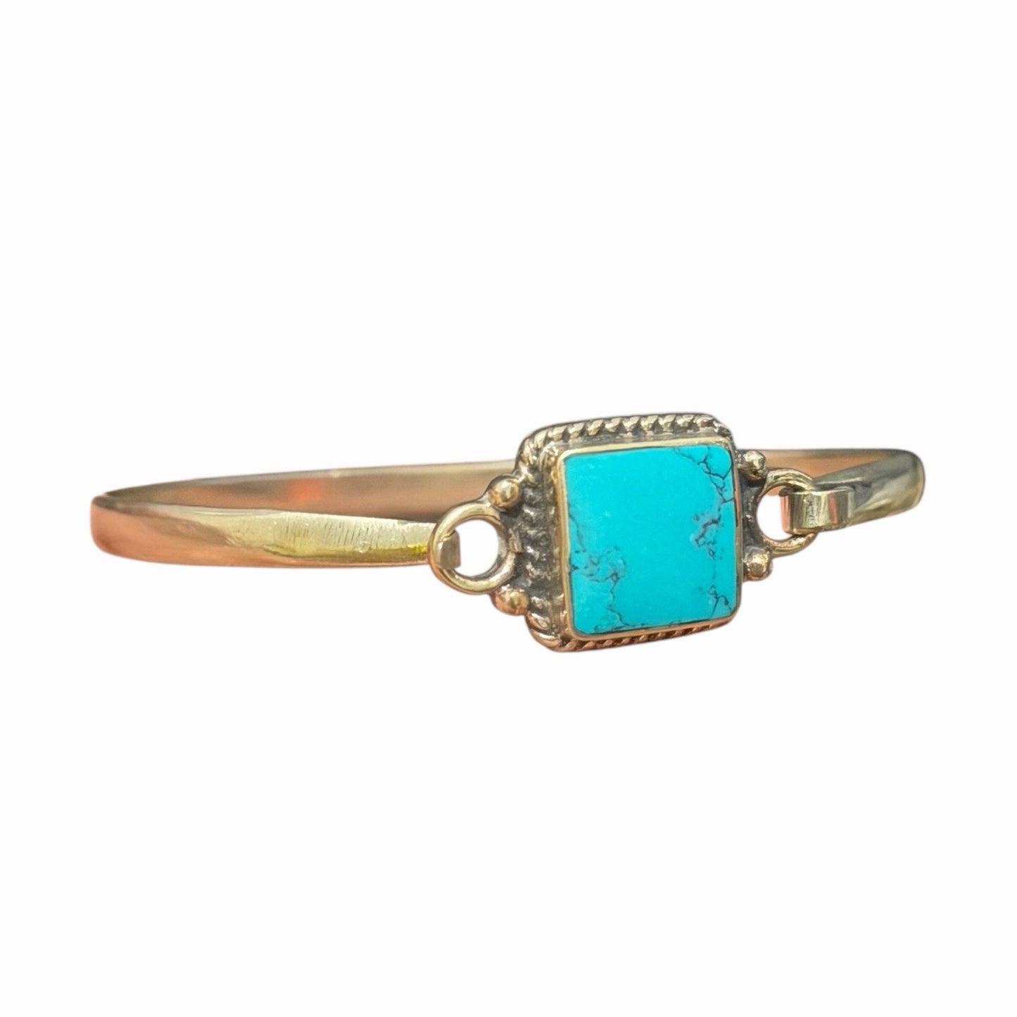 Silver Tone Boho Style Bangle With Stone