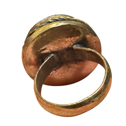 Ancient Roman Style Intaglio Carved Brass Ring
