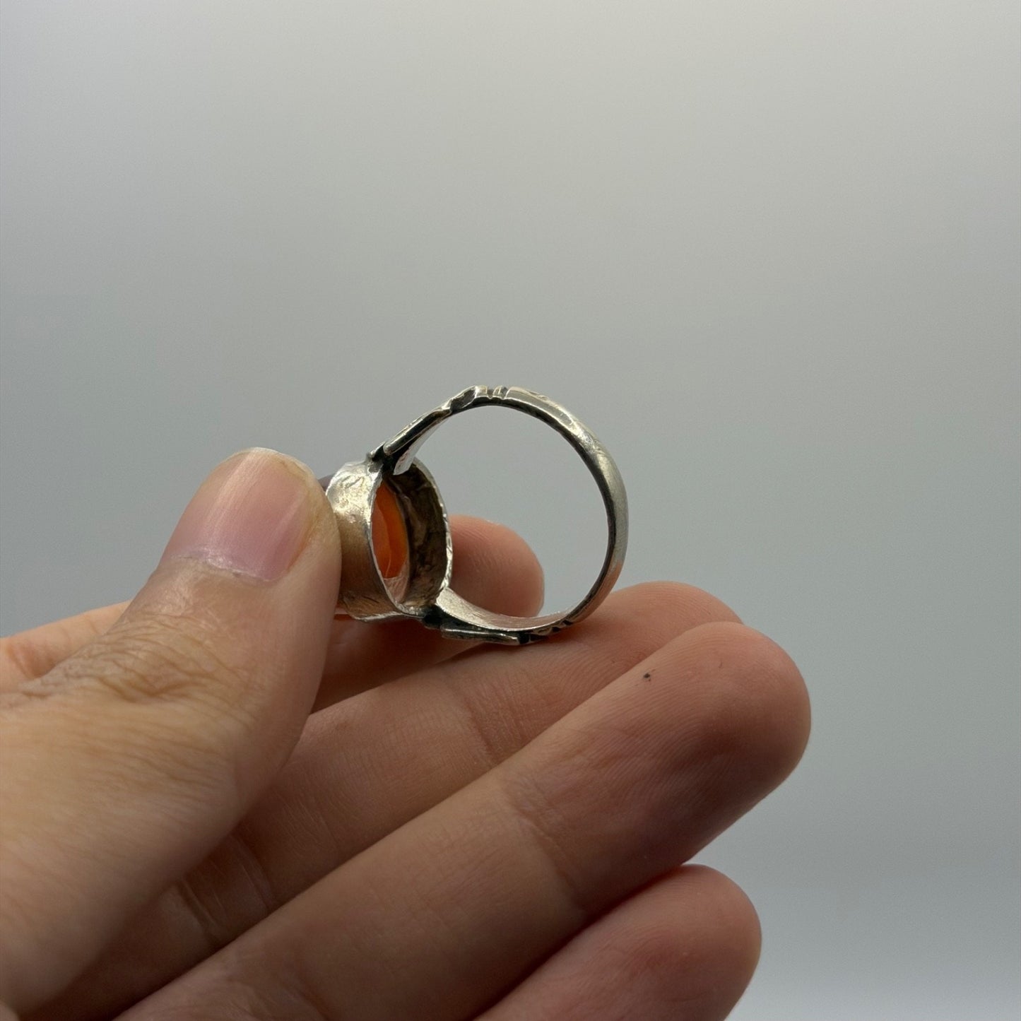 Vintage Afghan Agate Handmade Silver Ring