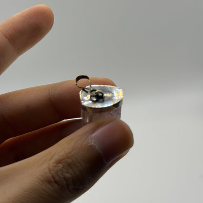 Raw Scapolite Crystal Slice Silver Pendant
