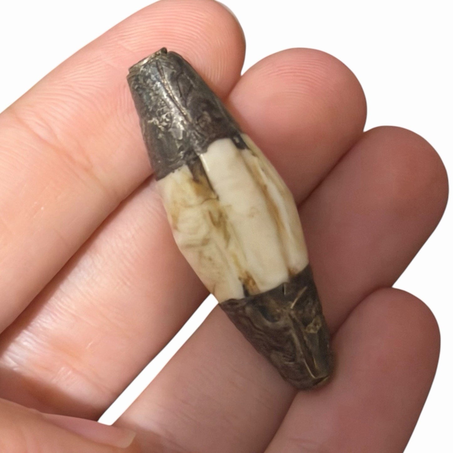 Antique Nagaland ( Tribal India ) shell silver bead