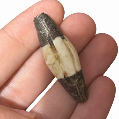 Antique Nagaland ( Tribal India ) shell silver bead