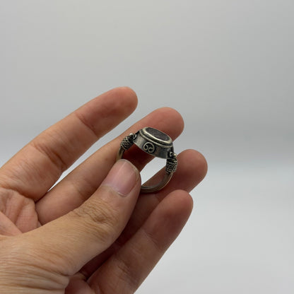 Ancient Roman Inspired Silver Ring With King Portrait Intaglio