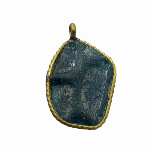 Ancient Roman Glass Pendant With Modern Setting