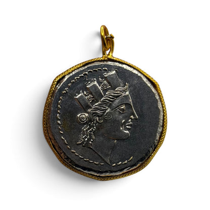 Ancient Greek Phoenicia Arados Coin Gold Plated Pendant