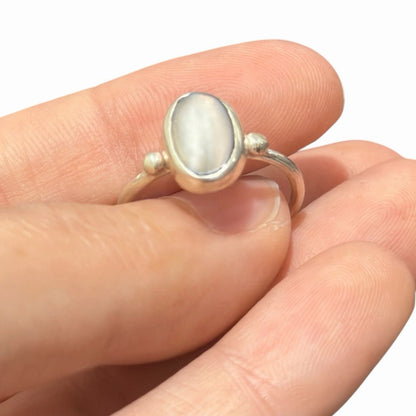 Sterling Silver Natural Pearl Ring