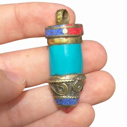 Vintage Nepalese Tribal Pendant With Stones