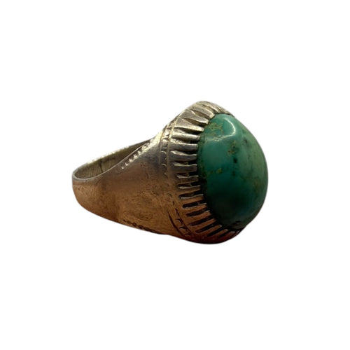 Antique Silver Natural Turquoise Stone Ring