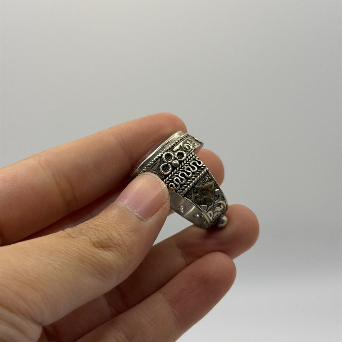 Ancient Roman Inspired Hand Carved Agate Intaglio Ring