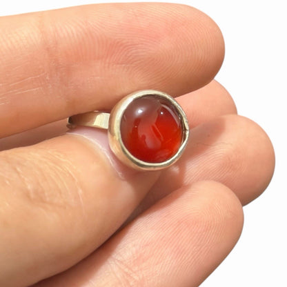 Sterling Silver Natural Agate Ring