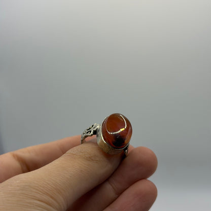 Vintage Afghan Agate Handmade Silver Ring