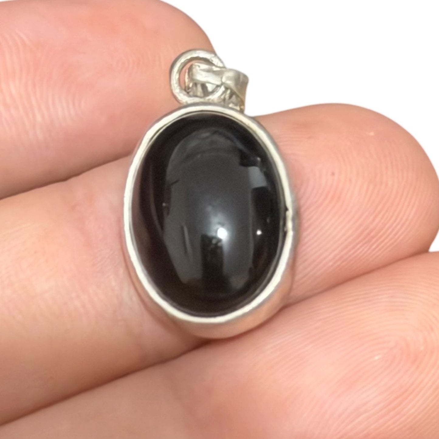92.5 Silver Onyx GemStone Minimal Cute Pendant