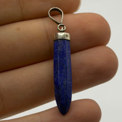 Vintage Natural Afghan Lapiz Lazuli Silver Pendant