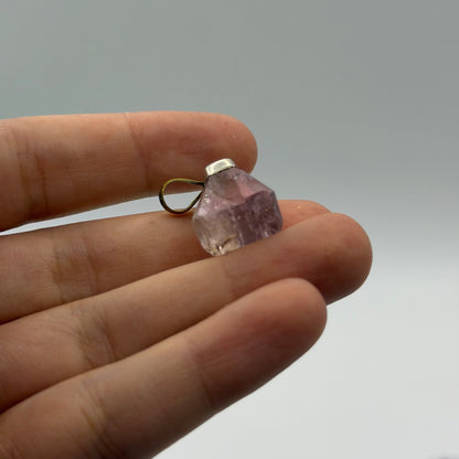 Sterling Silver 925 Raw Quartz Crystal Point Gemstone Pendant