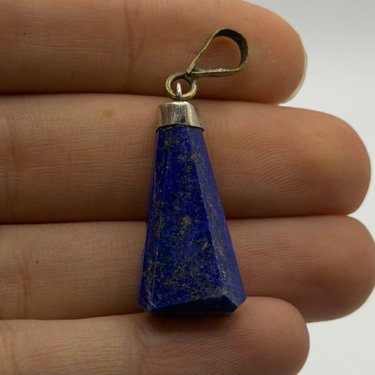Vintage Natural Afghan Lapiz Lazuli Silver Pendant