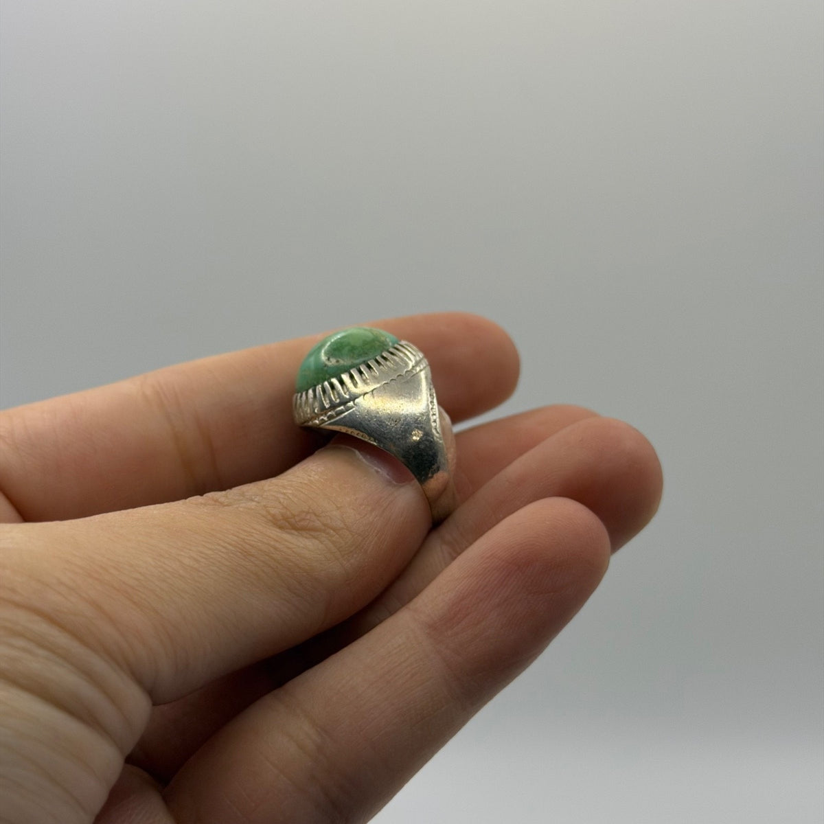 Antique Silver Natural Turquoise Stone Ring