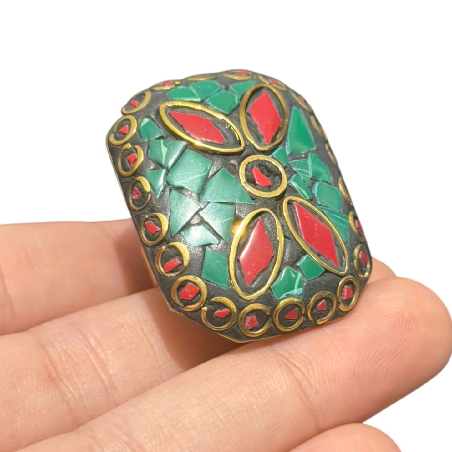 Stunning Nepalese Vintage Style Ring With Stones