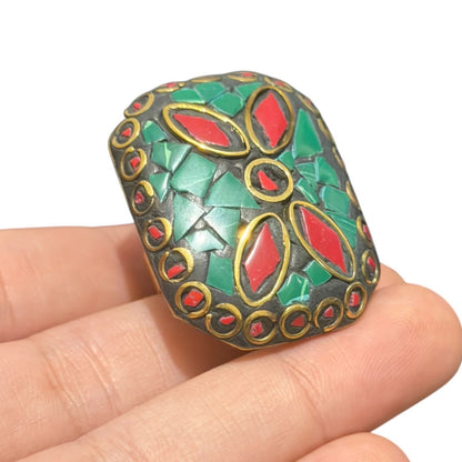 Stunning Nepalese Vintage Style Ring With Stones