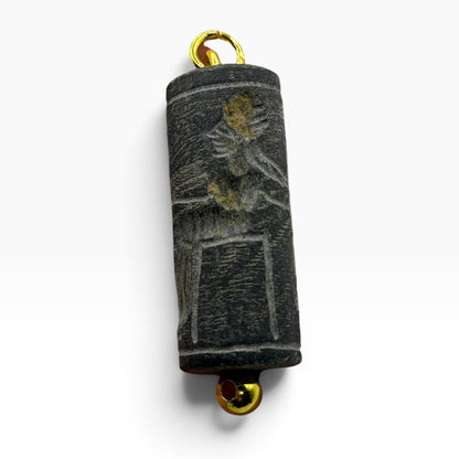 Antique Carved Cylinder Seal Pendant Ancient Style Bead Charm