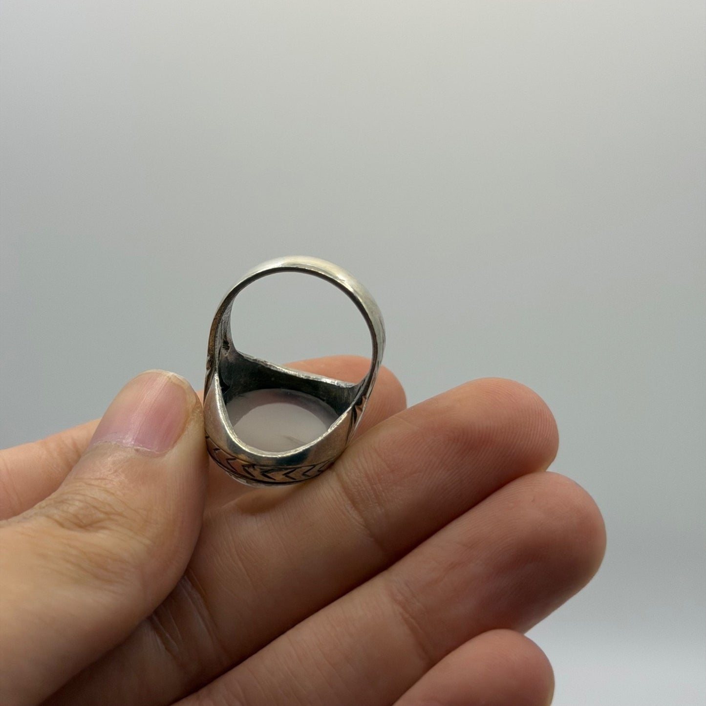 Vintage Old Agate Stone Handmade Silver Ring