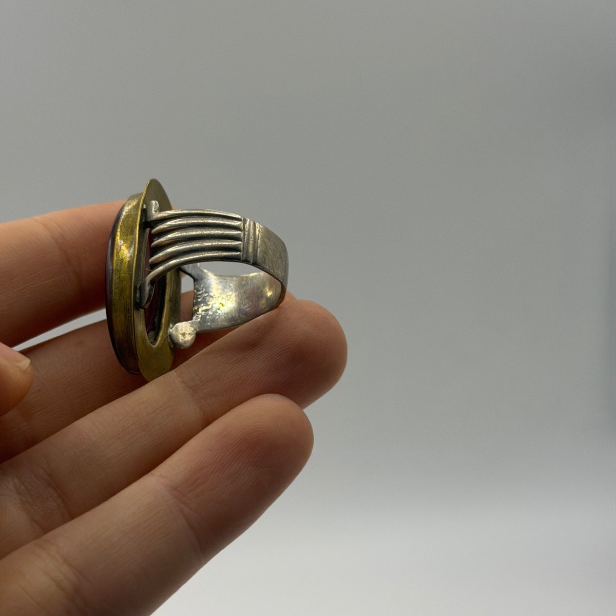 Vintage Antique Ottoman Islamic Style Agate Silver Ring
