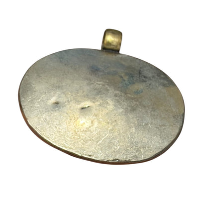 Vintage Indus Valley Holy Cow Intaglio Brass Pendant