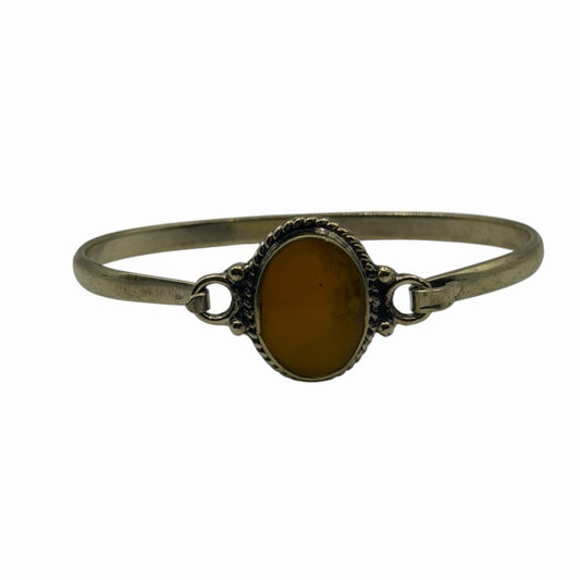 Silver Tone Boho Style Bangle With Stone