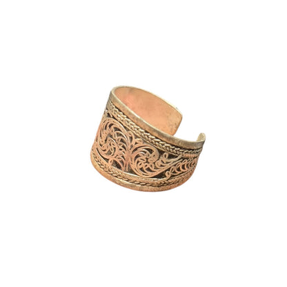 Cute Vintage Hand Carved Silver Stone Ring
