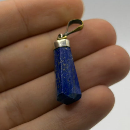 Vintage Natural Afghan Lapiz Lazuli Silver Pendant