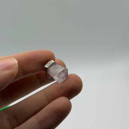 Sterling Silver 925 Raw Quartz Crystal Point Gemstone Pendant