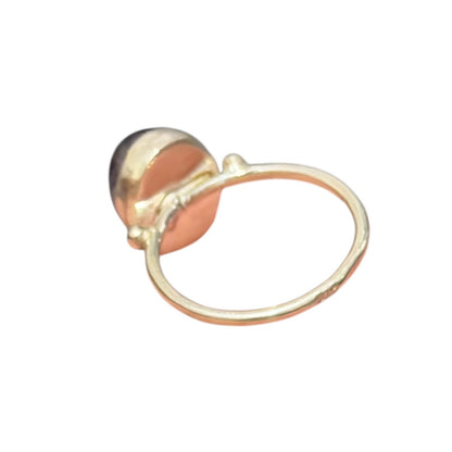 Natural Amethyst Stone Minimal Ring Silver 92.5
