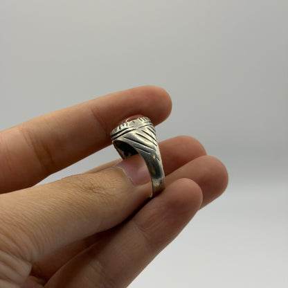 Vintage Handmade Silver Ring With Agate Stone