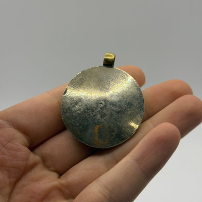 Ancient Near Eastern Style Hand Carved Intaglio Brass Pendant