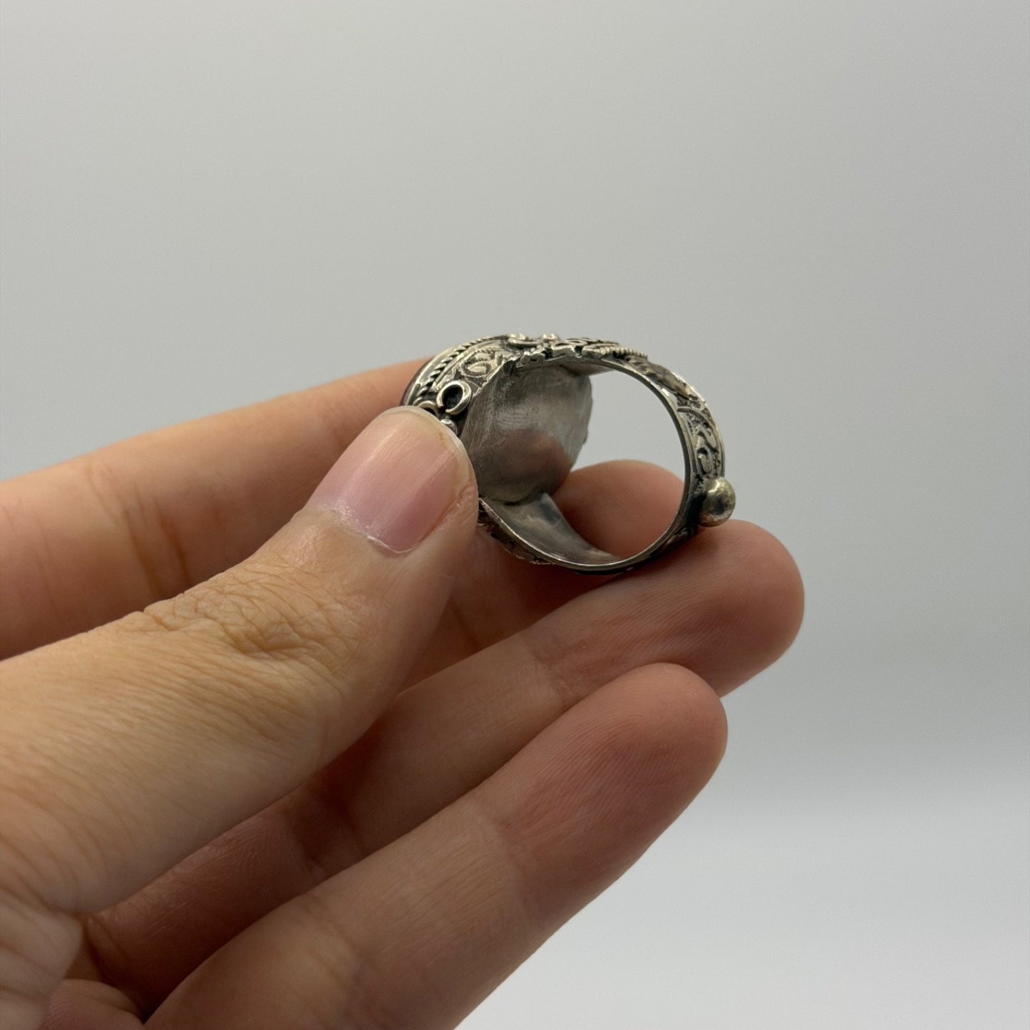 Ancient Roman Inspired Hand Carved Agate Intaglio Ring