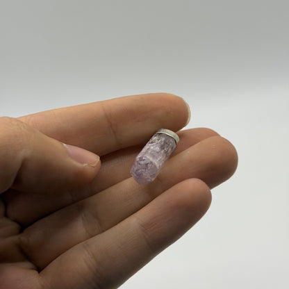 Vintage Natural Pink Quartz Silver Pendant