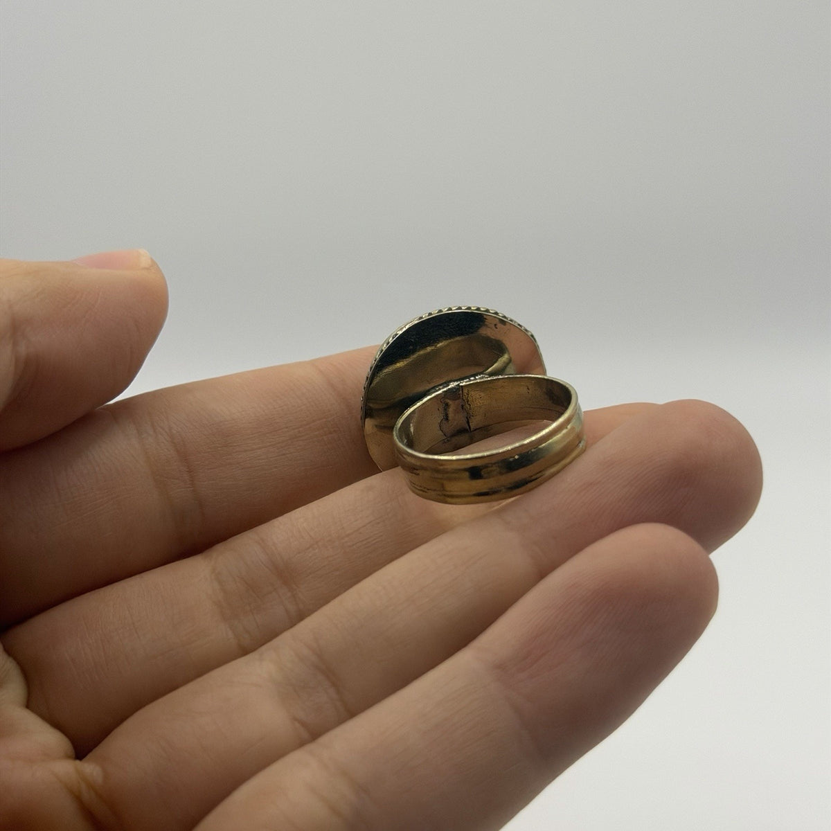 Handmade Tribal Nepalese Multi Stone Silver Tone Ring