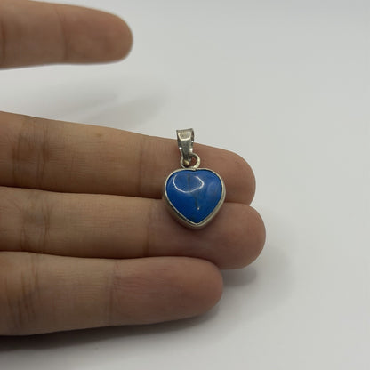 Sterling Silver Cute Heart Shape Stone Pendant