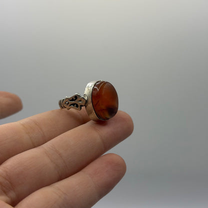 Vintage Afghan Agate Handmade Silver Ring