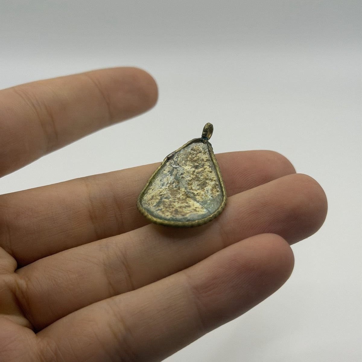 Ancient Roman Glass Pendant With Modern Setting